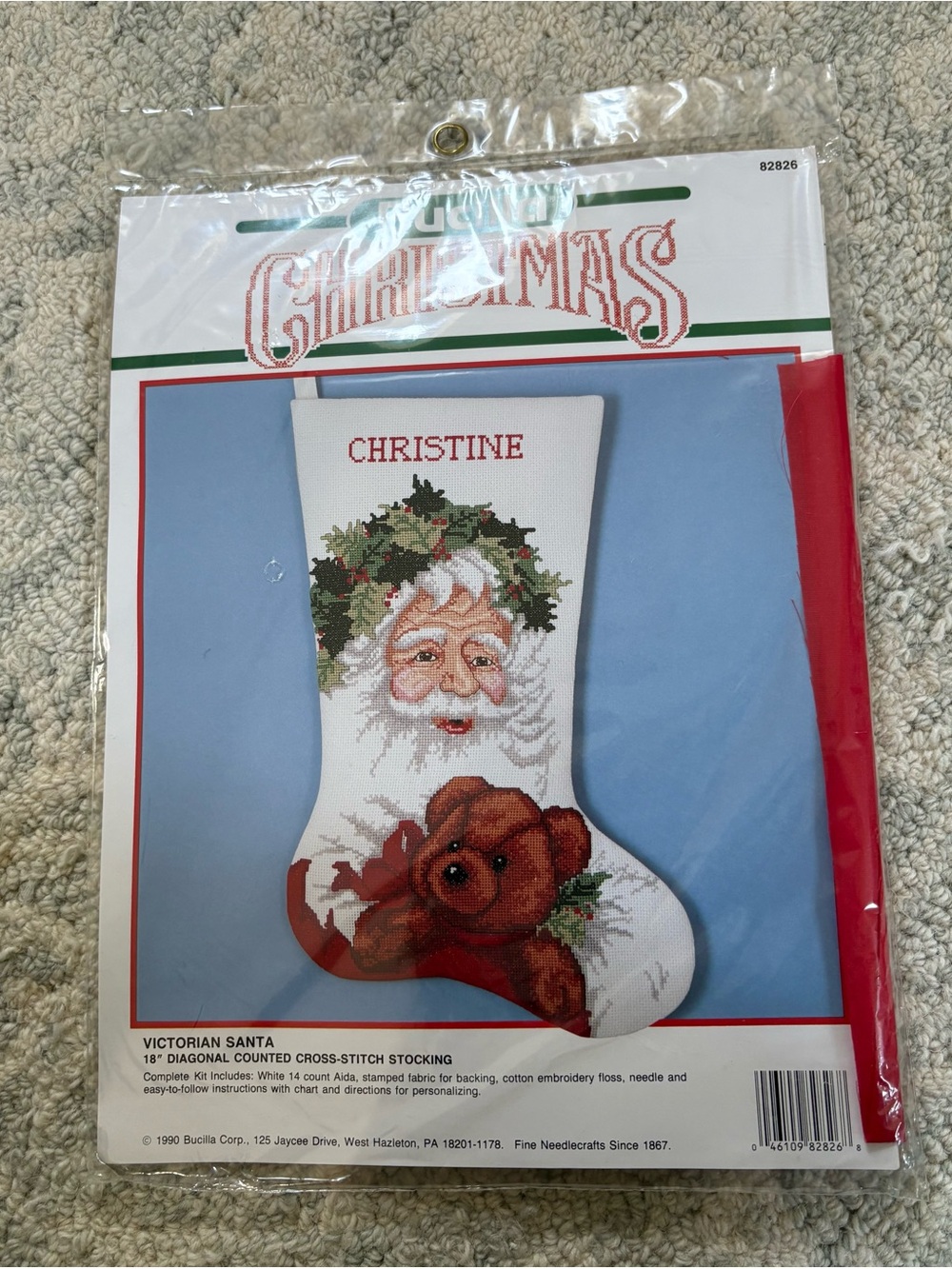 NEW Bucilla Cross Stitch Victorian Santa Claus Stocking Kit 1990